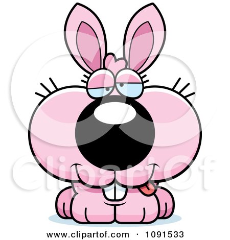 Clipart Cute Dumb Pink Bunny - Royalty Free Vector Illustration by Cory Thoman