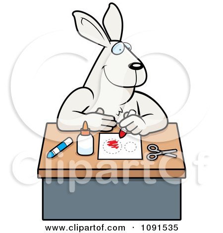 Clipart Arts And Crafts Rabbit - Royalty Free Vector Illustration by Cory Thoman