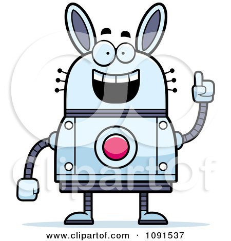Clipart Smart Robot Rabbit - Royalty Free Vector Illustration by Cory Thoman