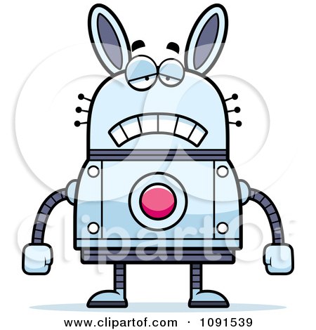 Clipart Sad Robot Rabbit - Royalty Free Vector Illustration by Cory Thoman