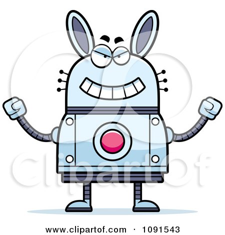 Clipart Evil Robot Rabbit - Royalty Free Vector Illustration by Cory Thoman
