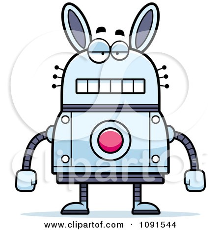 Clipart Bored Robot Rabbit - Royalty Free Vector Illustration by Cory Thoman