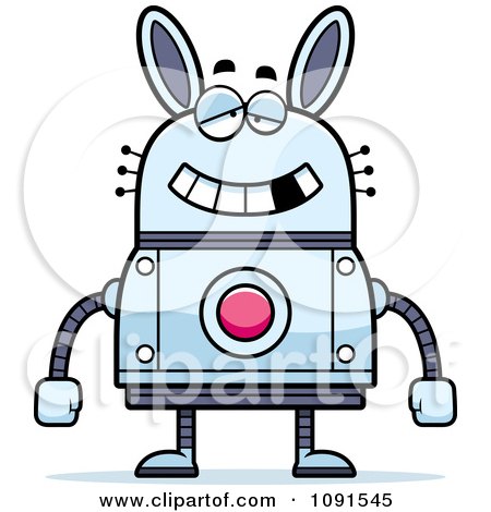 Clipart Dumb Robot Rabbit - Royalty Free Vector Illustration by Cory Thoman