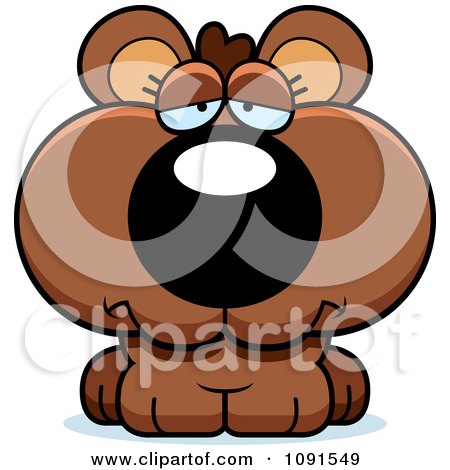 Clipart Cute Sad Bear Cub - Royalty Free Vector Illustration by Cory Thoman