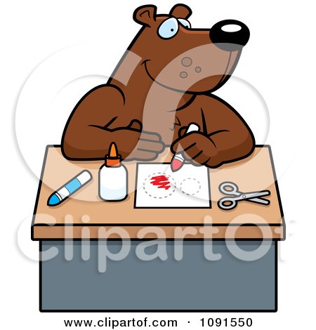 Clipart Arts And Crafts Bear - Royalty Free Vector Illustration by Cory Thoman