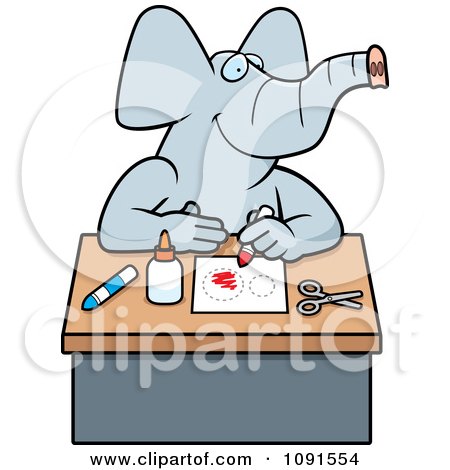 Clipart Arts And Crafts Elephant - Royalty Free Vector Illustration by Cory Thoman
