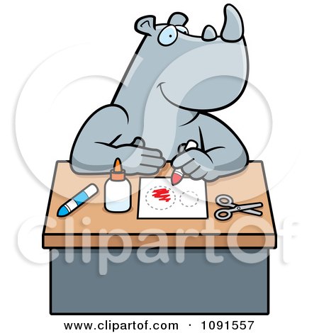 Clipart Arts And Crafts Rhino - Royalty Free Vector Illustration by Cory Thoman