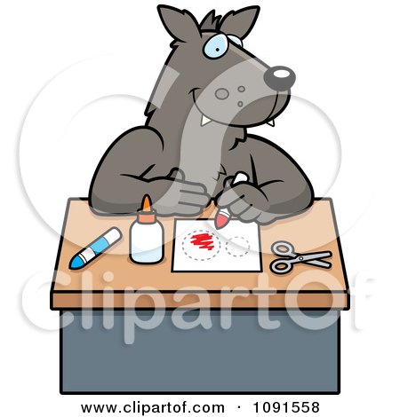Clipart Arts And Crafts Wolf - Royalty Free Vector Illustration by Cory Thoman