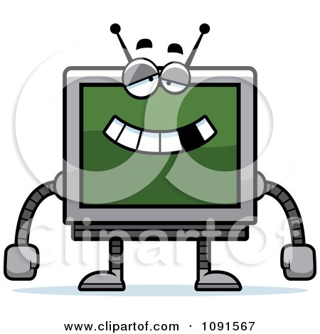 Clipart Dumb Screen Robot - Royalty Free Vector Illustration by Cory Thoman