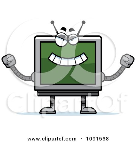 Clipart Evil Screen Robot - Royalty Free Vector Illustration by Cory Thoman