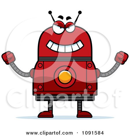 Clipart Evil Red Robot - Royalty Free Vector Illustration by Cory Thoman