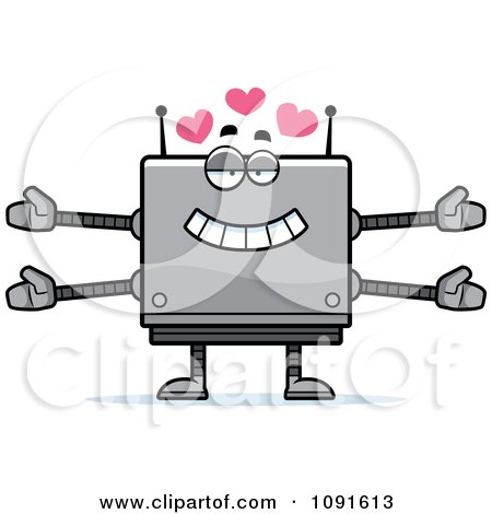 Clipart Loving Box Robot - Royalty Free Vector Illustration by Cory Thoman