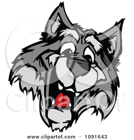 Clipart Happy Wolf Mascot Head - Royalty Free Vector Illustration by Chromaco