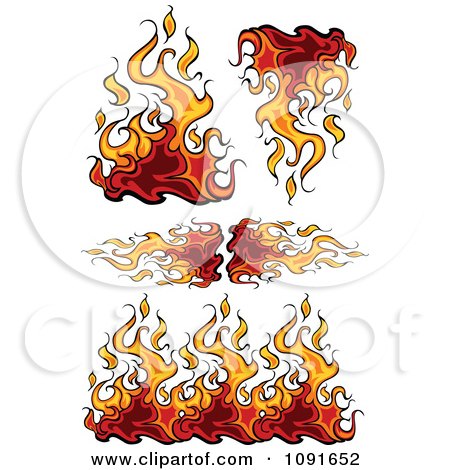 Clipart Flaming Borders And Design Elements - Royalty Free Vector Illustration by Chromaco