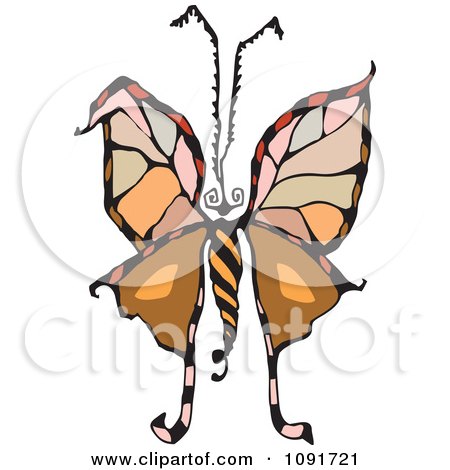 Clipart Colorful Moth Or Butterfly - Royalty Free Vector Illustration by Steve Klinkel