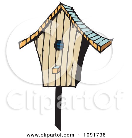 Clipart Simple Bird House - Royalty Free Vector Illustration by Steve Klinkel