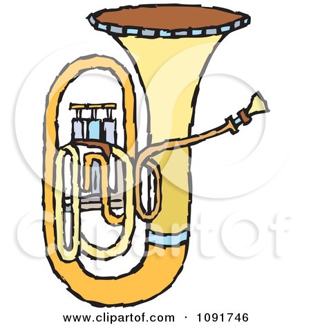 Clipart Brass Tuba - Royalty Free Vector Illustration by Steve Klinkel