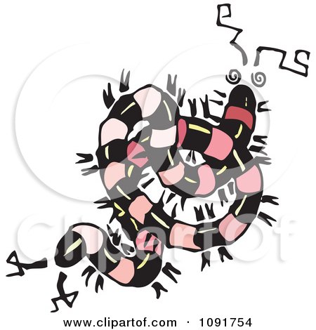 Clipart Twisted Centipede- Royalty Free Vector Illustration by Steve Klinkel