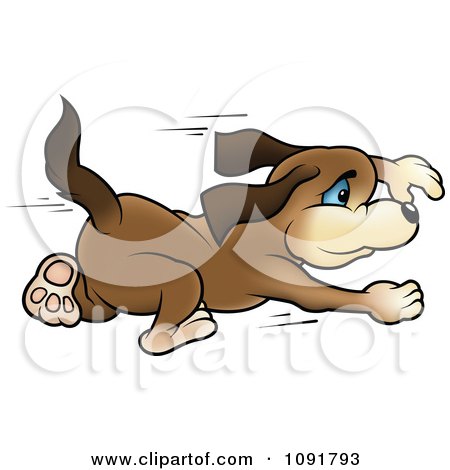 Clipart Brown Puppy Running - Royalty Free Vector Illustration by dero