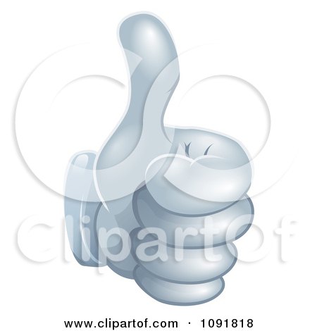 Clipart 3d Gloved Hand Holding A Thumb Up - Royalty Free Vector Illustration by AtStockIllustration