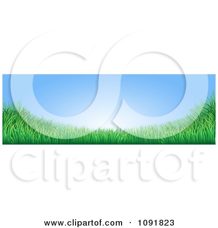 Clipart Blue Sky With Copyspace And Green Grass Website Banner - Royalty Free Vector Illustration by AtStockIllustration