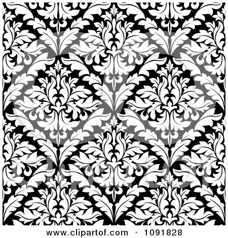 Clipart Black And White Triangular Damask Pattern Seamless Background 4 - Royalty Free Vector Illustration by Vector Tradition SM