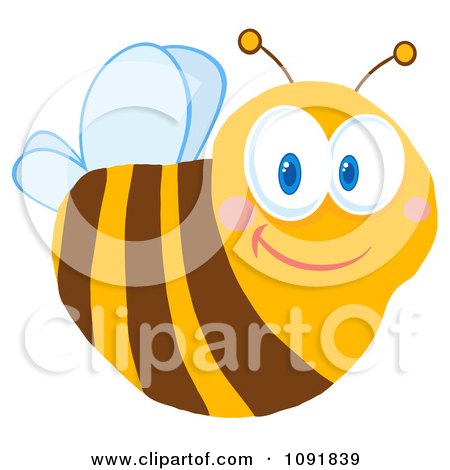 Clipart Friendly Bee - Royalty Free Vector Illustration by Hit Toon