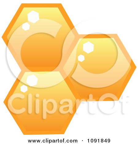 Clipart Three Honey Combs - Royalty Free Vector Illustration by Hit Toon