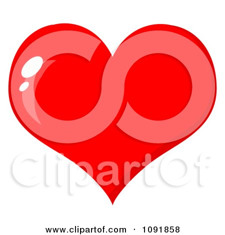 Clipart Shiny Red Valentine Heart - Royalty Free Vector Illustration by Hit Toon