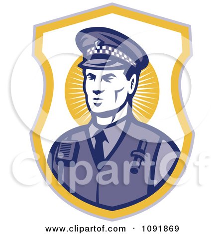 Clipart Retro Police Officer Badge - Royalty Free Vector Illustration by patrimonio