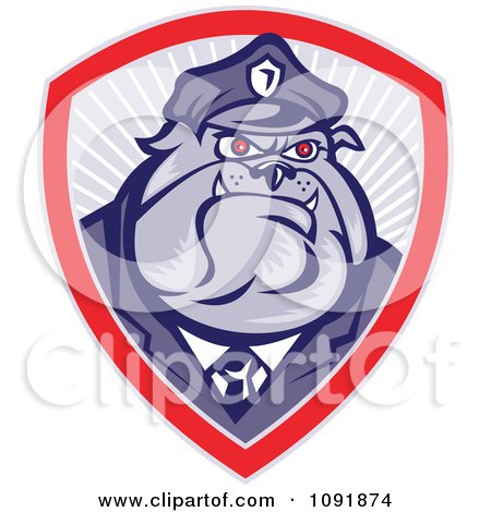 Clipart Retro Police Bulldog Officer Badge - Royalty Free Vector Illustration by patrimonio
