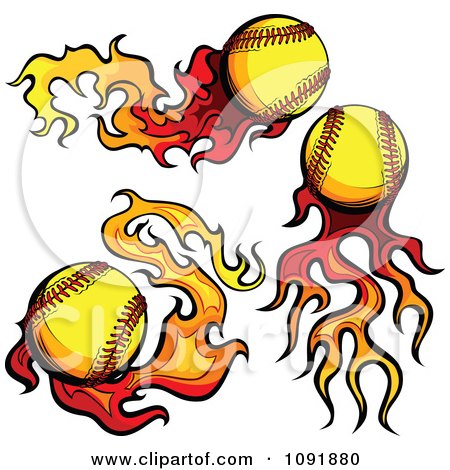 Clipart Fire Engulfed Baseballs - Royalty Free Vector Illustration by Chromaco