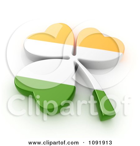 Clipart 3d Irish St Patricks Day Clover Flag - Royalty Free CGI Illustration by BNP Design Studio