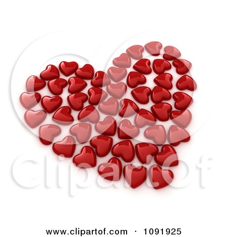 Clipart 3d Red Candies Forming A Heart - Royalty Free CGI Illustration by BNP Design Studio