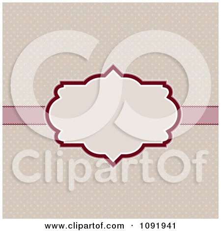Clipart Pink Retro Frame Over Polka Dots - Royalty Free Vector Illustration by KJ Pargeter