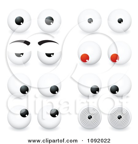 Clipart 3d Eye Balls With Different Expressions - Royalty Free Vector Illustration by michaeltravers