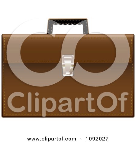 Clipart 3d Brown Leather Briefcase - Royalty Free Vector Illustration by michaeltravers