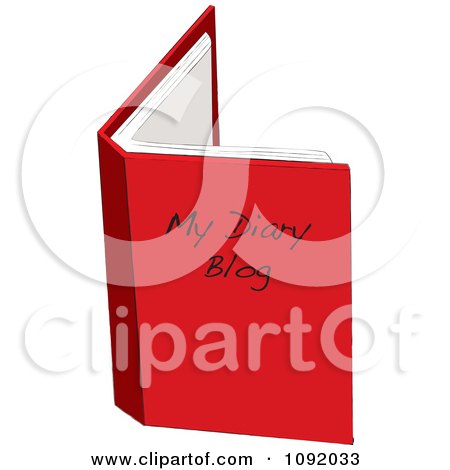 Clipart Red Diary Blog Book Open - Royalty Free Vector Illustration by michaeltravers