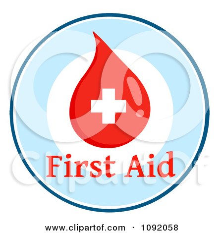 Clipart First Aid Blood Drop Circle - Royalty Free Vector Illustration by Hit Toon