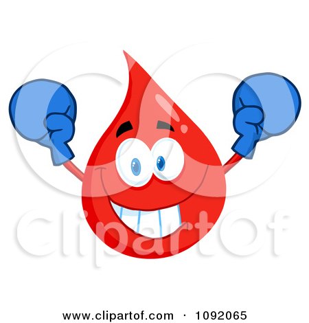 Clipart Blood Guy Wearing Boxing Gloves - Royalty Free Vector Illustration by Hit Toon
