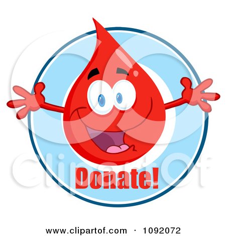 Clipart Blood Guy Asking You To Donate - Royalty Free Vector Illustration by Hit Toon