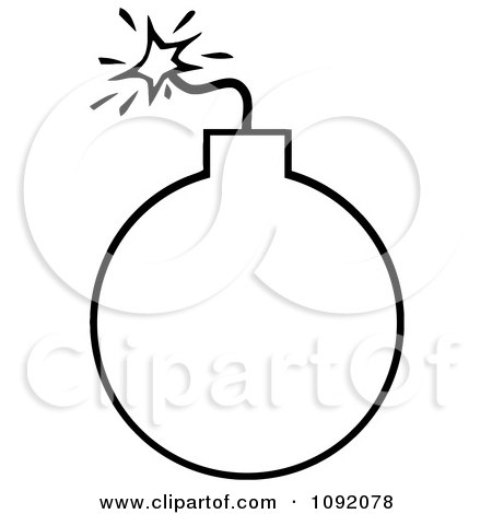 Clipart Outlined Bomb - Royalty Free Vector Illustration by Hit Toon