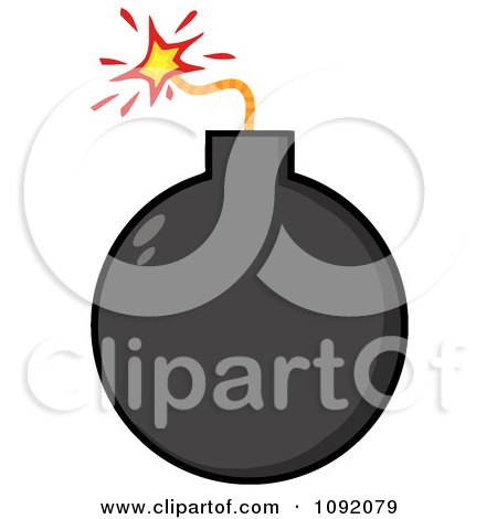 Clipart Black Bomb - Royalty Free Vector Illustration by Hit Toon