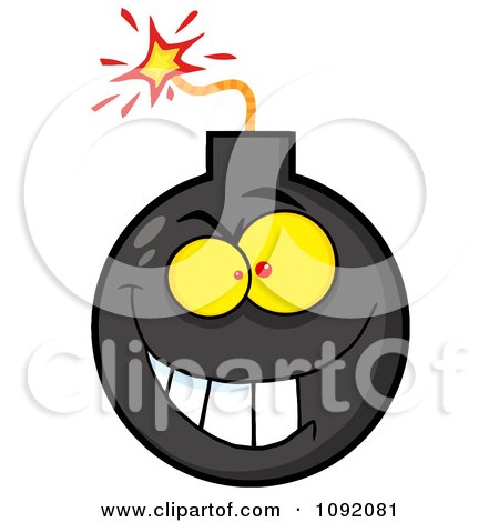 Clipart Evil Bomb Character - Royalty Free Vector Illustration by Hit Toon