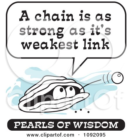 Clipart Wise Pearl Of Wisdom Saying A Chain Is As Strong As Its Weakest Link - Royalty Free Vector Illustration by Johnny Sajem