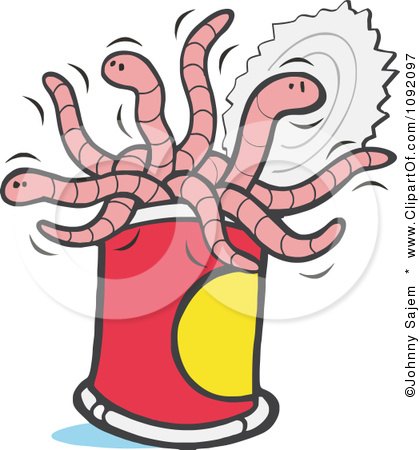 Clipart Open Can Of Worms - Royalty Free Vector Illustration by Johnny Sajem