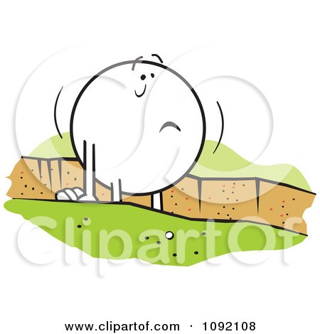 Clipart Moodie Character Stuck In A Rut - Royalty Free Vector Illustration by Johnny Sajem
