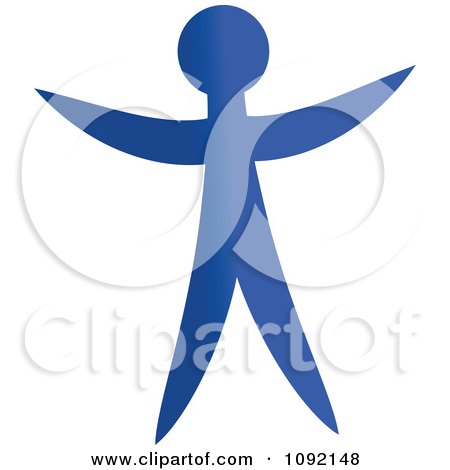 Clipart Happy Blue Person - Royalty Free Vector Illustration by Prawny