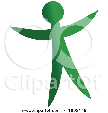 Clipart Happy Green Person - Royalty Free Vector Illustration by Prawny