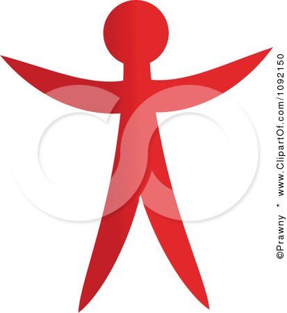 Clipart Happy Red Person - Royalty Free Vector Illustration by Prawny